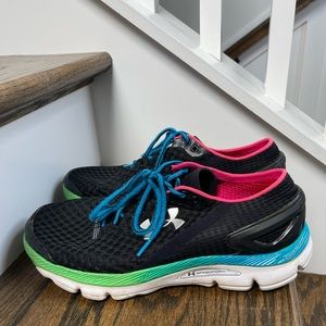 Under Armour Women's Speedform Gemini Athletic Shoes. Size 11 Black Blue